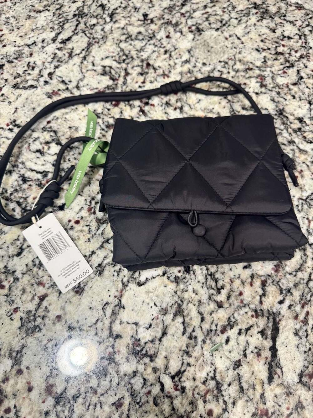 Vera Bradley Baird Hipster Moonless Night Black Quilted Crossbody NWT